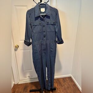 KATE SPADE Blue Denim Jumpsuit Utility Style.